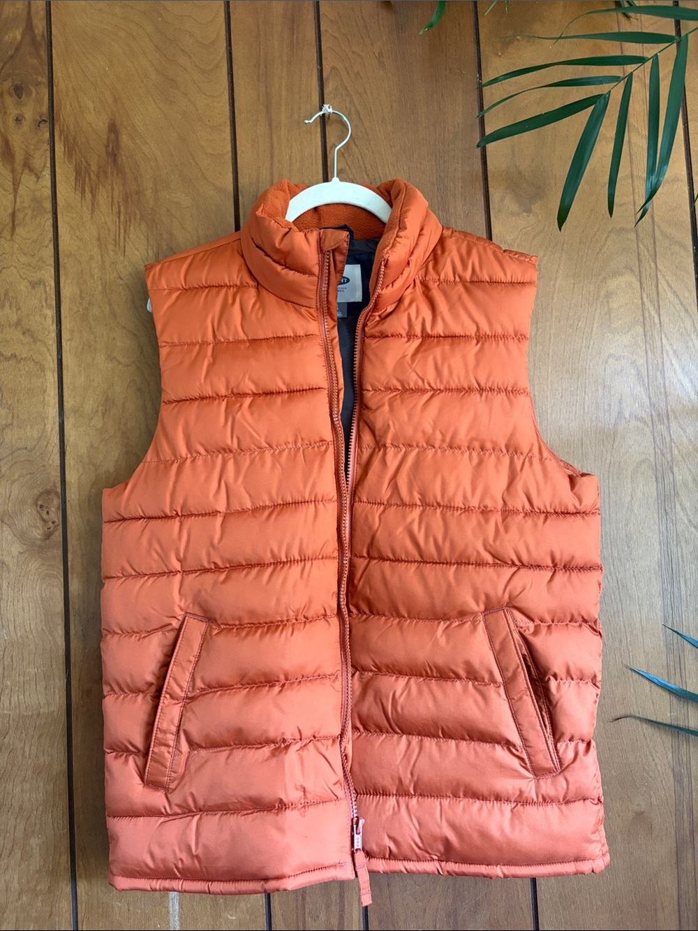 Old Navy Orange Quilted Puffer Vest